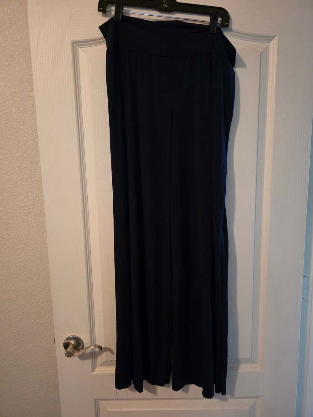 Flirty Pink Wide Leg Pants Size 3X Black Foldover Waist